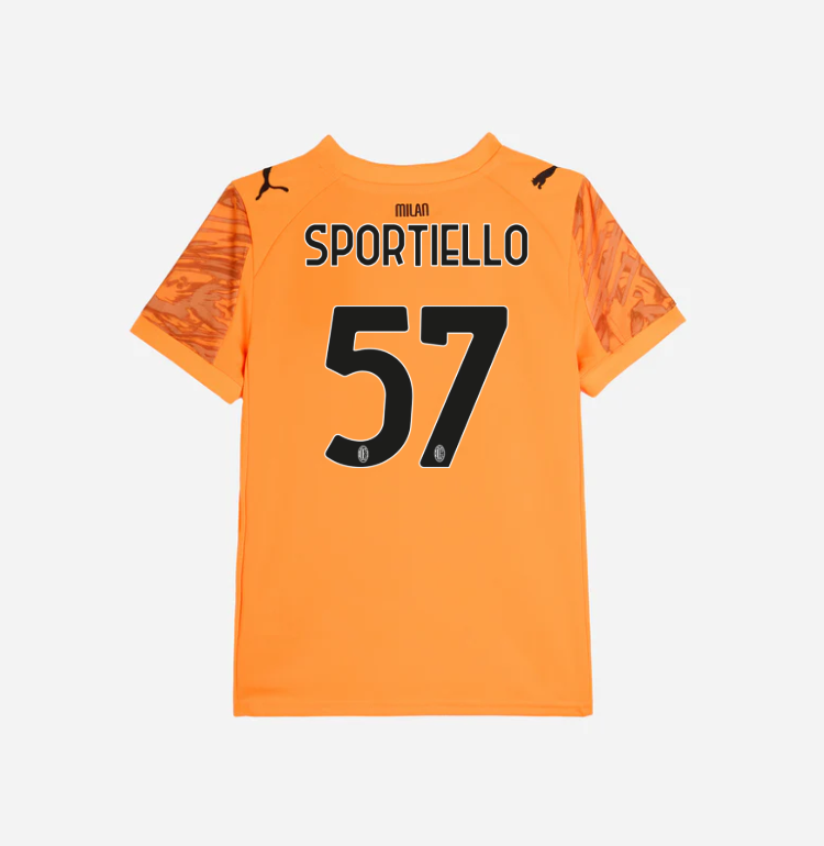 milan goalkeeper away 202526 kids jersey – 57 marco sportiello Collection | AC Milan Kits Collection | AC Milan Kits