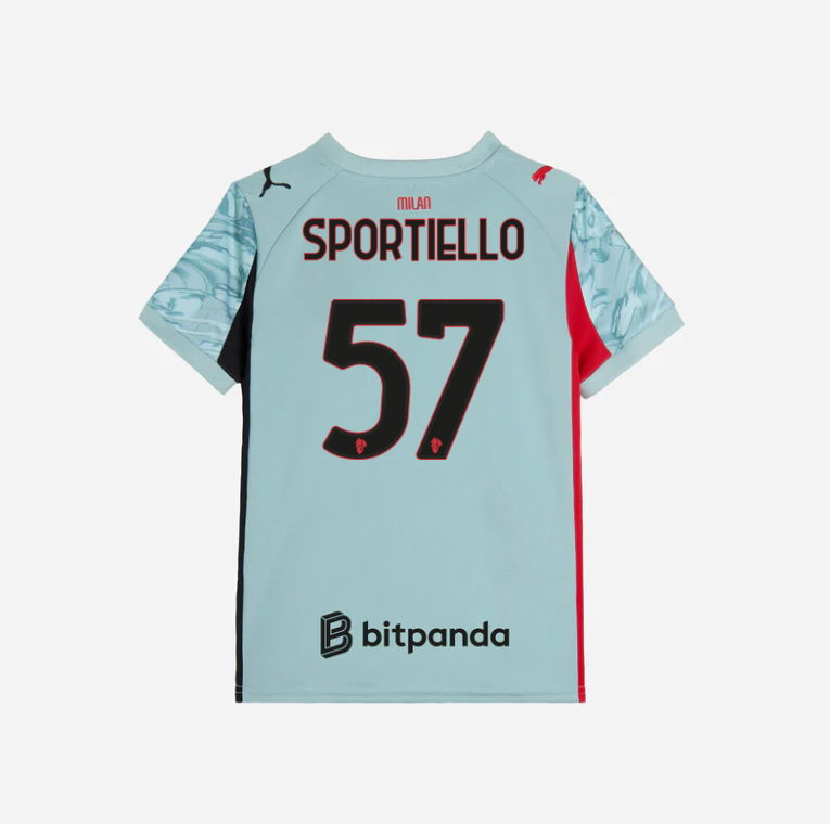 milan goalkeeper home 202526 kids jersey – 57 marco sportiello Collection | AC Milan Kits Collection | AC Milan Kits