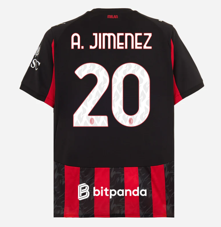 milan home 202526 jersey – 20 alejandro jimenez Collection | AC Milan Kits Collection | AC Milan Kits