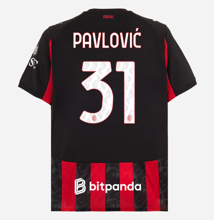 milan home 202526 jersey – 31 strahinja pavlović Collection | AC Milan Kits Collection | AC Milan Kits