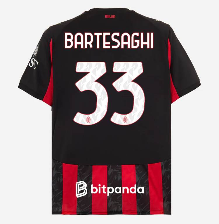 milan home 202526 jersey – 33 davide bartesaghi Collection | AC Milan Kits Collection | AC Milan Kits