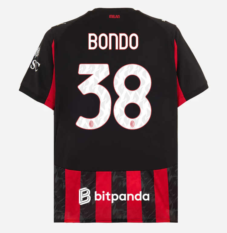 milan home 202526 jersey – 38 warren bondo Collection | AC Milan Kits Collection | AC Milan Kits