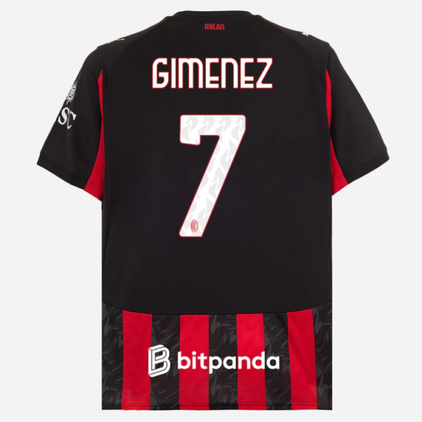 milan home 202526 jersey – 7 santiago gimenez Collection | AC Milan Kits Collection | AC Milan Kits