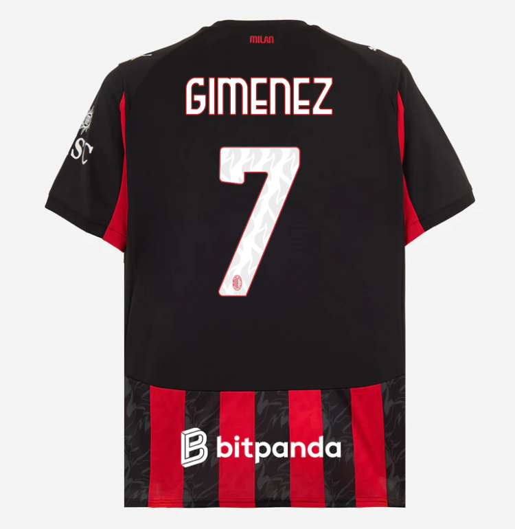 milan home 202526 jersey – 7 santiago gimenez Collection | AC Milan Kits Collection | AC Milan Kits