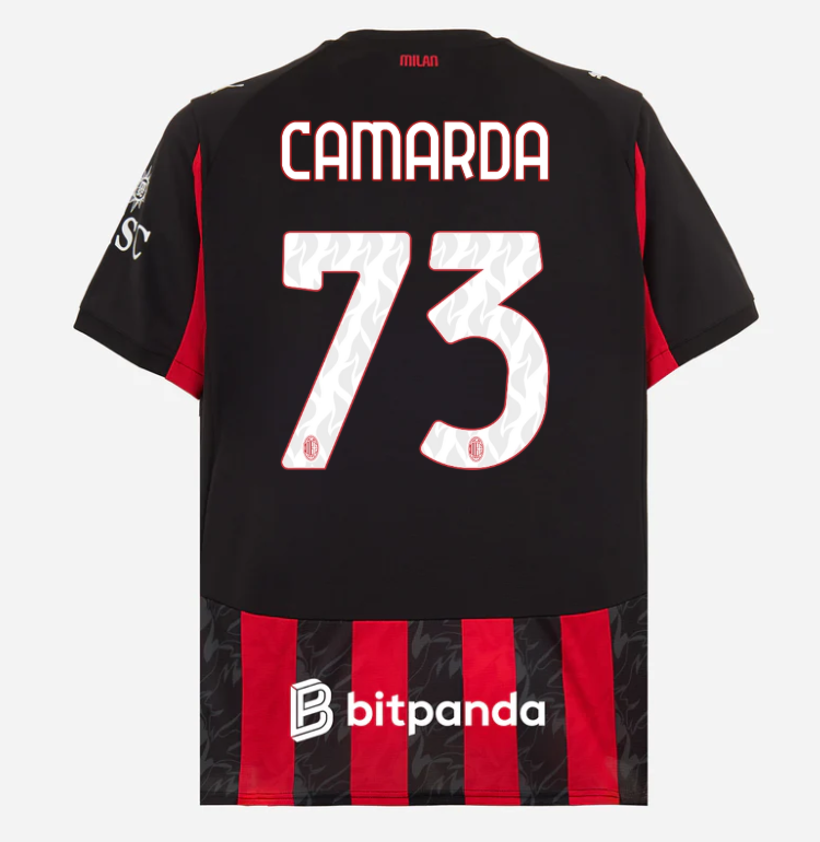 milan home 202526 jersey – 73 francesco camarda Collection | AC Milan Kits Collection | AC Milan Kits