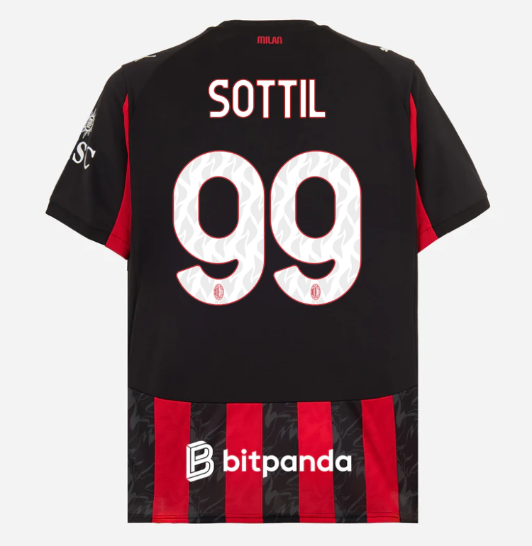 milan home 202526 jersey – 99 riccardo sottil Collection | AC Milan Kits Collection | AC Milan Kits