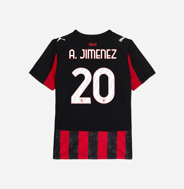 milan home 202526 kids jersey – 20 alejandro jimenez Collection | AC Milan Kits Collection | AC Milan Kits
