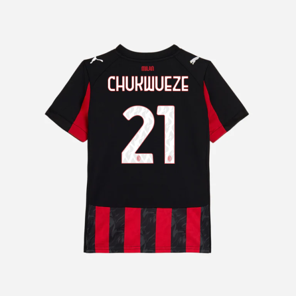 milan home 202526 kids jersey – 21 samuel chukwueze Collection | AC Milan Kits Collection | AC Milan Kits