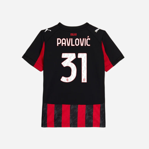 milan home 202526 kids jersey – 31 strahinja pavlović Collection | AC Milan Kits Collection | AC Milan Kits
