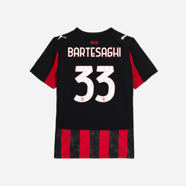 milan home 202526 kids jersey – 33 davide bartesaghi Collection | AC Milan Kits Collection | AC Milan Kits