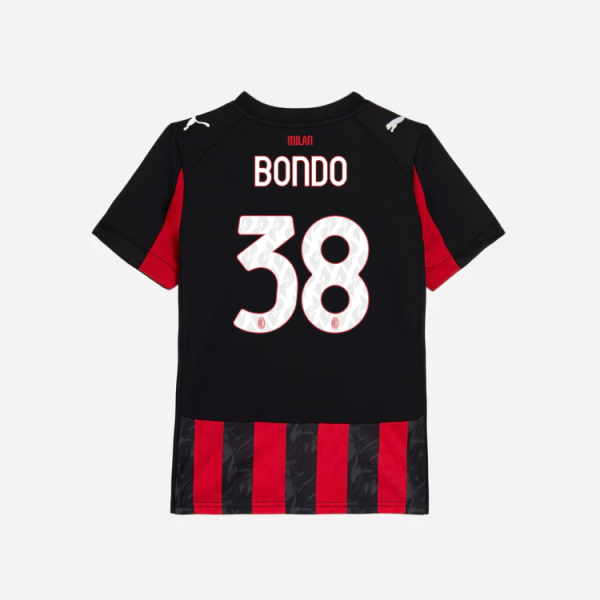 milan home 202526 kids jersey – 38 warren bondo Collection | AC Milan Kits Collection | AC Milan Kits
