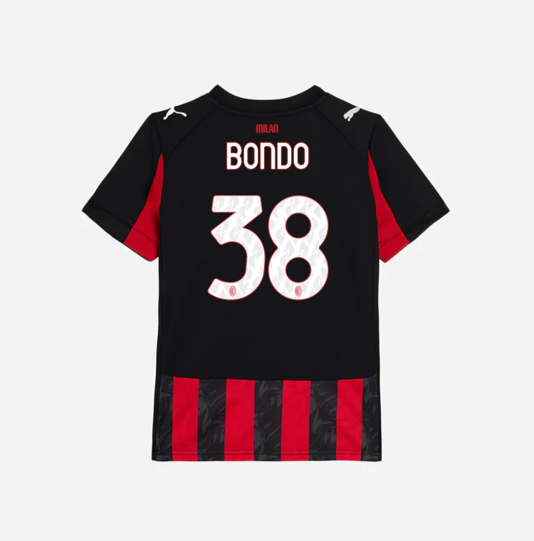 milan home 202526 kids jersey – 38 warren bondo Collection | AC Milan Kits Collection | AC Milan Kits