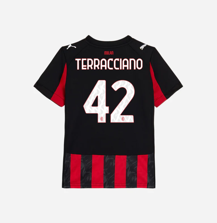 milan home 202526 kids jersey – 42 filippo terracciano Collection | AC Milan Kits Collection | AC Milan Kits