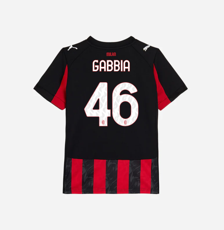 milan home 202526 kids jersey – 46 matteo gabbia Collection | AC Milan Kits Collection | AC Milan Kits