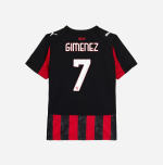 milan home 202526 kids jersey – 7 santiago gimenez Collection | AC Milan Kits Collection | AC Milan Kits