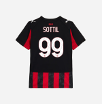 milan home 202526 kids jersey – 99 riccardo sottil Collection | AC Milan Kits Collection | AC Milan Kits