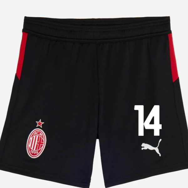 milan home 202526 kids shorts – 14 tijjani reijnders Collection | AC Milan Kits Collection | AC Milan Kits