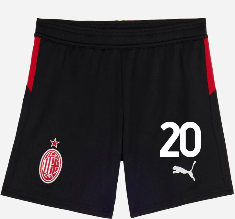 milan home 202526 kids shorts – 20 alejandro jimenez Collection | AC Milan Kits Collection | AC Milan Kits