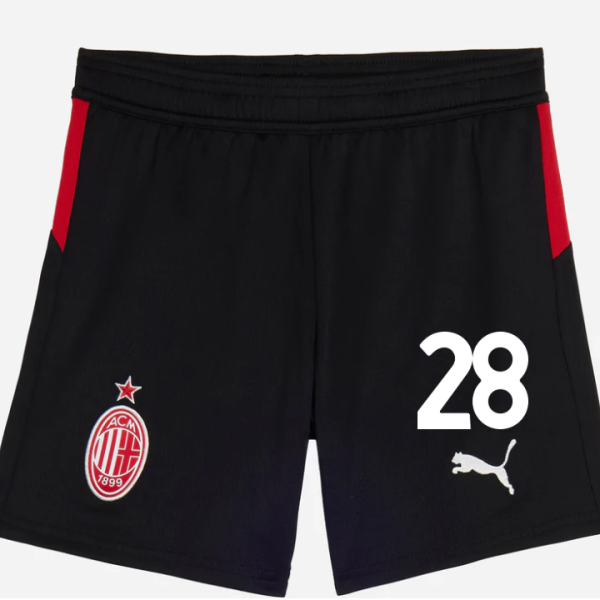 milan home 202526 kids shorts – 28 malick thiaw Collection | AC Milan Kits Collection | AC Milan Kits
