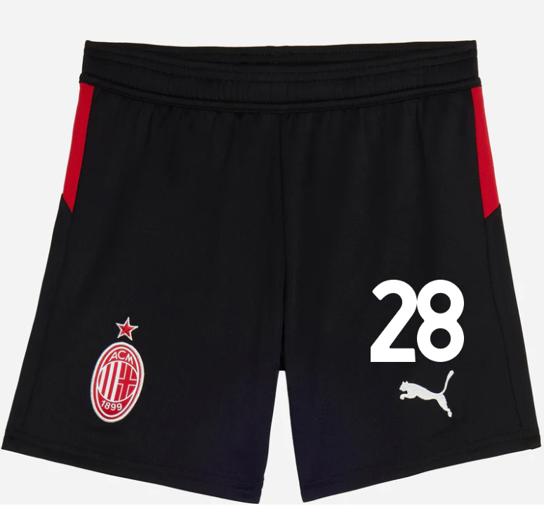 milan home 202526 kids shorts – 28 malick thiaw Collection | AC Milan Kits Collection | AC Milan Kits