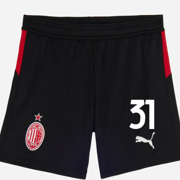milan home 202526 kids shorts – 31 strahinja pavlović Collection | AC Milan Kits Collection | AC Milan Kits