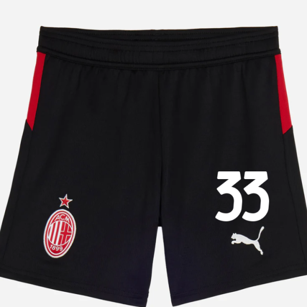 milan home 202526 kids shorts – 33 davide bartesaghi Collection | AC Milan Kits Collection | AC Milan Kits