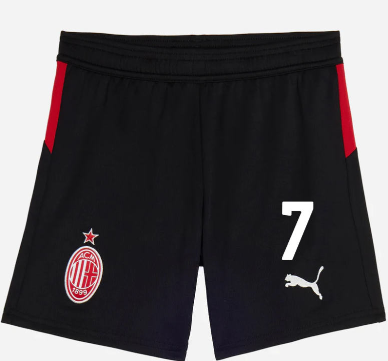 milan home 202526 kids shorts – 7 santiago gimenez Collection | AC Milan Kits Collection | AC Milan Kits