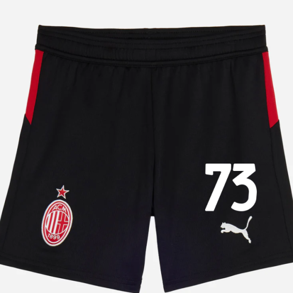 milan home 202526 kids shorts – 73 francesco camarda Collection | AC Milan Kits Collection | AC Milan Kits