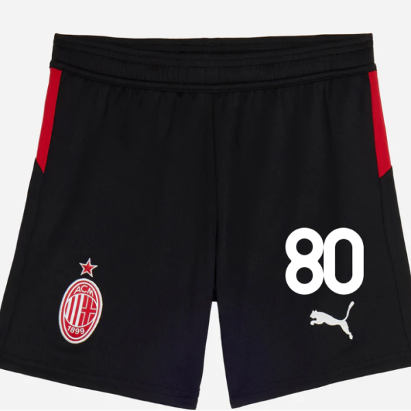 milan home 202526 kids shorts – 80 yunus musah Collection | AC Milan Kits Collection | AC Milan Kits