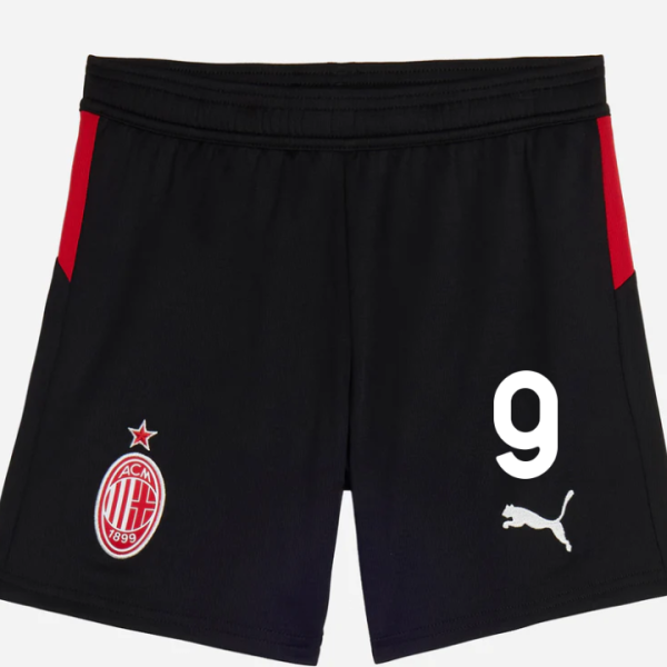 milan home 202526 kids shorts – 9 luka jović Collection | AC Milan Kits Collection | AC Milan Kits