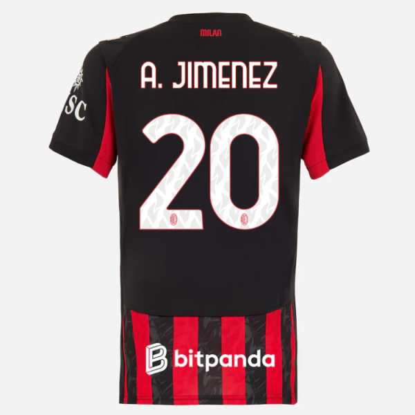milan home 202526 woman jersey – 20 alejandro jimenez Collection | AC Milan Kits Collection | AC Milan Kits