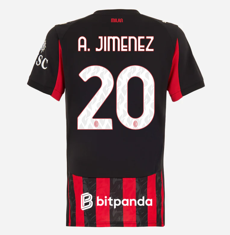 milan home 202526 woman jersey – 20 alejandro jimenez Collection | AC Milan Kits Collection | AC Milan Kits