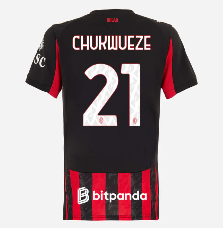 milan home 202526 woman jersey – 21 samuel chukwueze Collection | AC Milan Kits Collection | AC Milan Kits