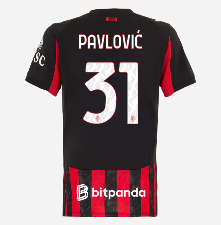 milan home 202526 woman jersey – 31 strahinja pavlović Collection | AC Milan Kits Collection | AC Milan Kits