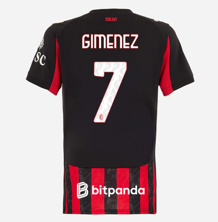 milan home 202526 woman jersey – 7 santiago gimenez Collection | AC Milan Kits Collection | AC Milan Kits