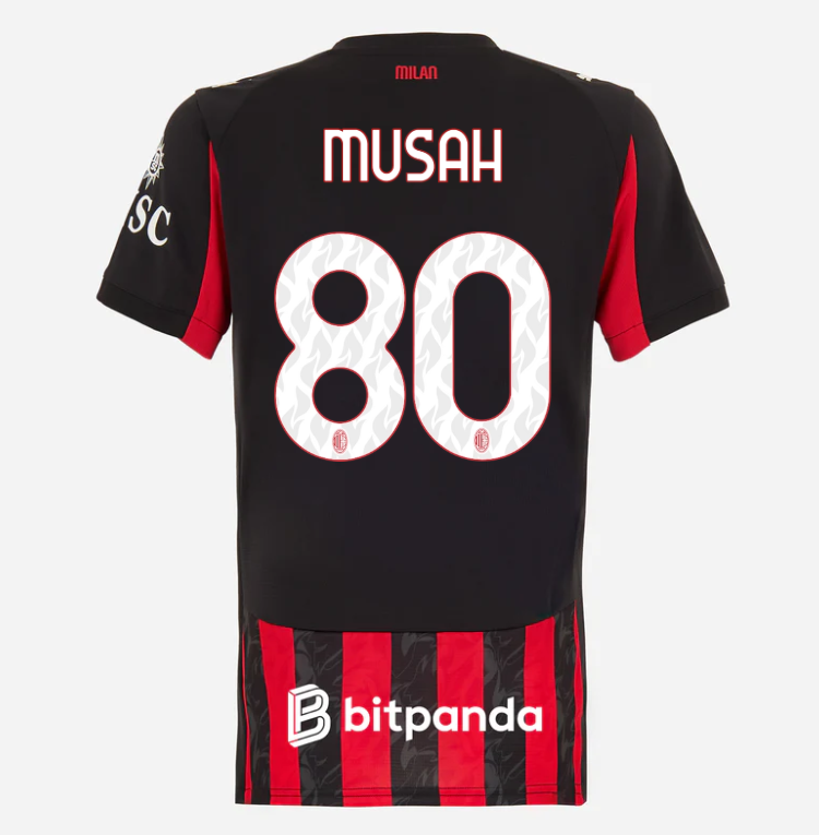 milan home 202526 woman jersey – 80 yunus musah Collection | AC Milan Kits Collection | AC Milan Kits