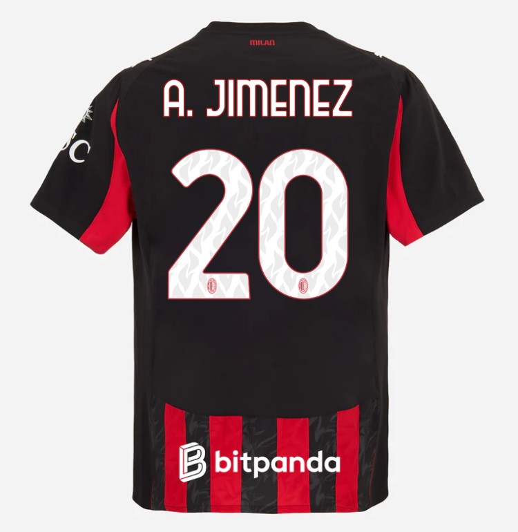 milan home authentic 202526 jersey – 20 alejandro jimenez Collection | AC Milan Kits Collection | AC Milan Kits