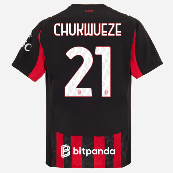 milan home authentic 202526 jersey – 21 samuel chukwueze Collection | AC Milan Kits Collection | AC Milan Kits