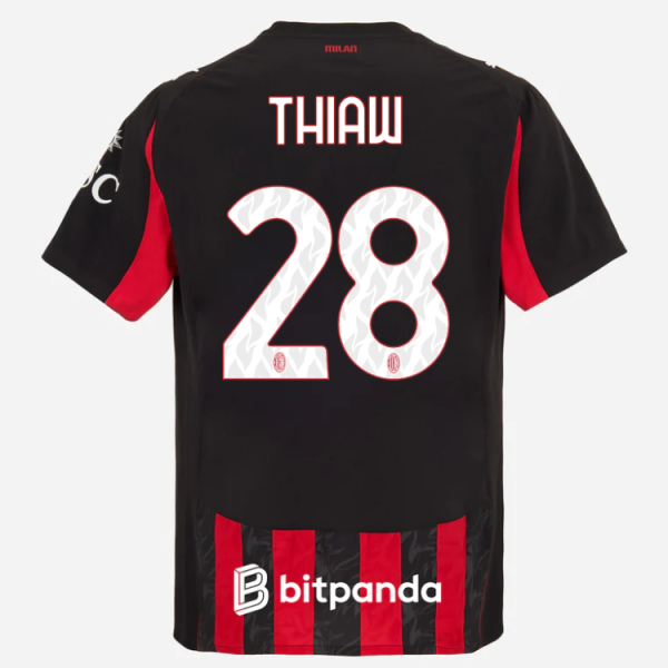milan home authentic 202526 jersey – 28 malick thiaw Collection | AC Milan Kits Collection | AC Milan Kits