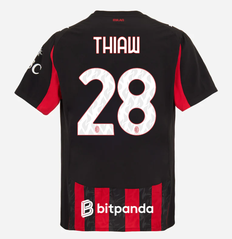 milan home authentic 202526 jersey – 28 malick thiaw Collection | AC Milan Kits Collection | AC Milan Kits