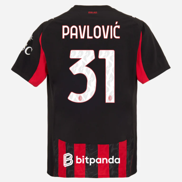 milan home authentic 202526 jersey – 31 strahinja pavlović Collection | AC Milan Kits Collection | AC Milan Kits