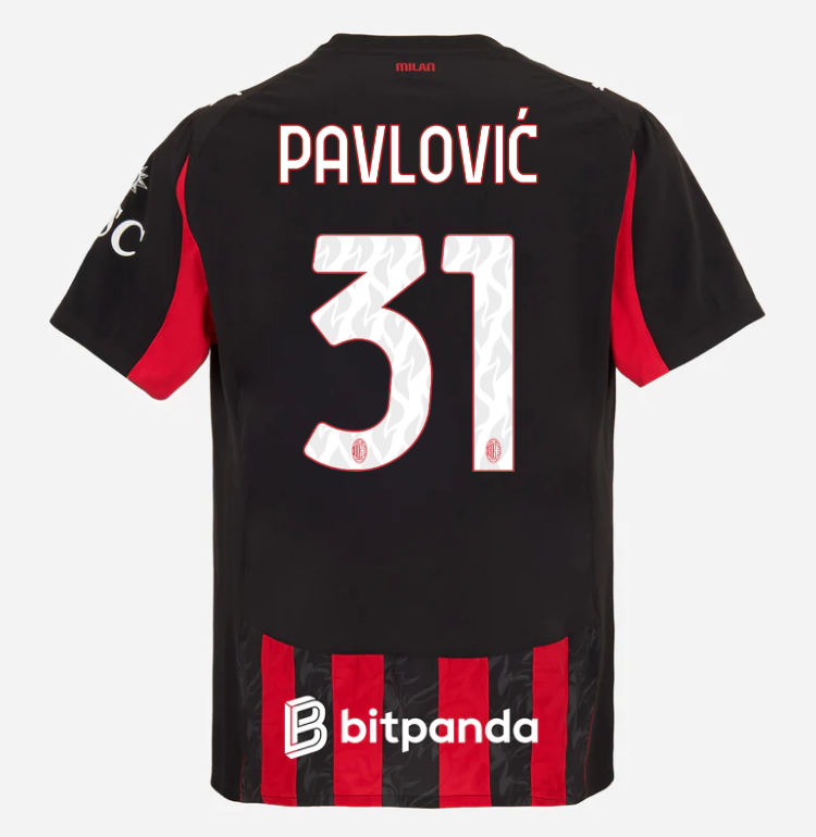 milan home authentic 202526 jersey – 31 strahinja pavlović Collection | AC Milan Kits Collection | AC Milan Kits