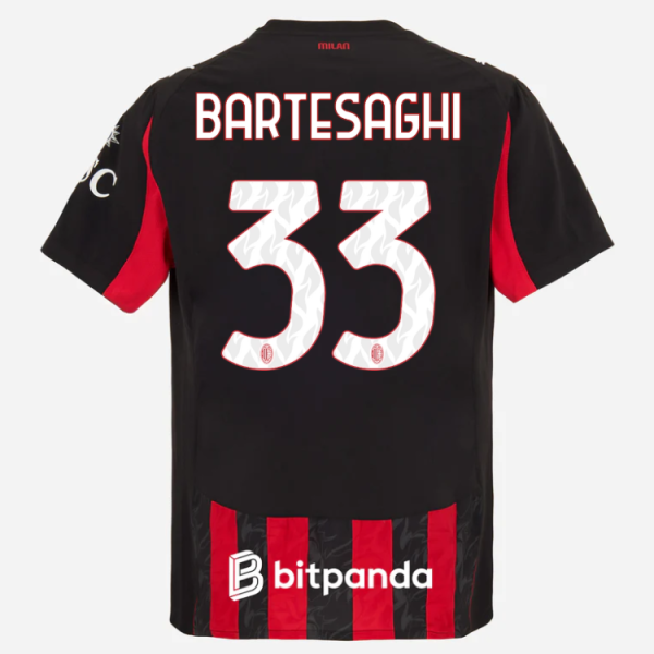 milan home authentic 202526 jersey – 33 davide bartesaghi Collection | AC Milan Kits Collection | AC Milan Kits