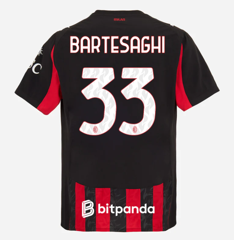 milan home authentic 202526 jersey – 33 davide bartesaghi Collection | AC Milan Kits Collection | AC Milan Kits