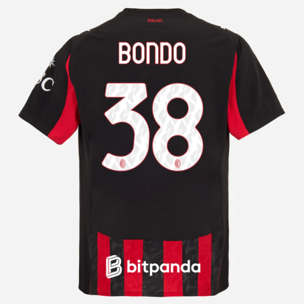 milan home authentic 202526 jersey – 38 warren bondo Collection | AC Milan Kits Collection | AC Milan Kits