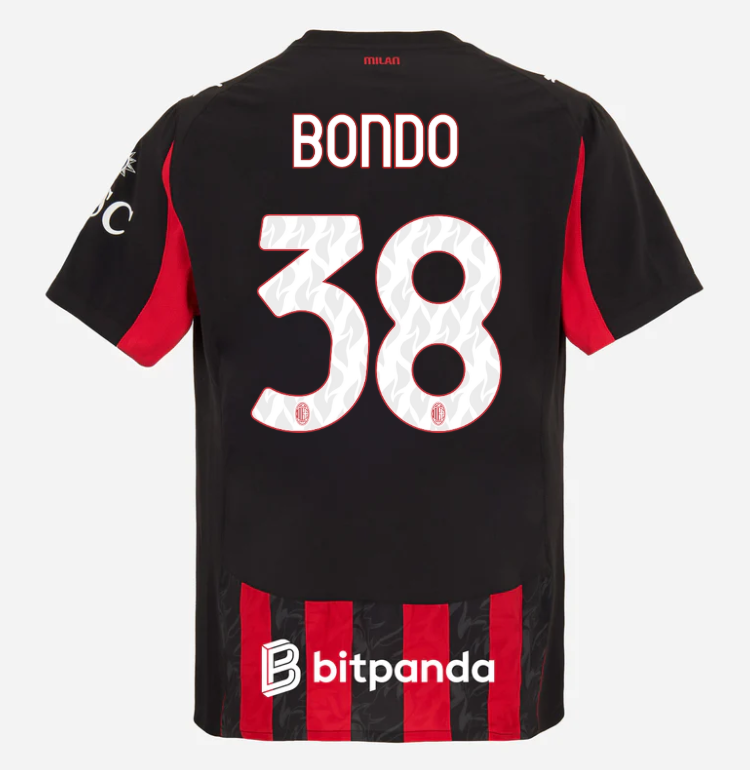 milan home authentic 202526 jersey – 38 warren bondo Collection | AC Milan Kits Collection | AC Milan Kits
