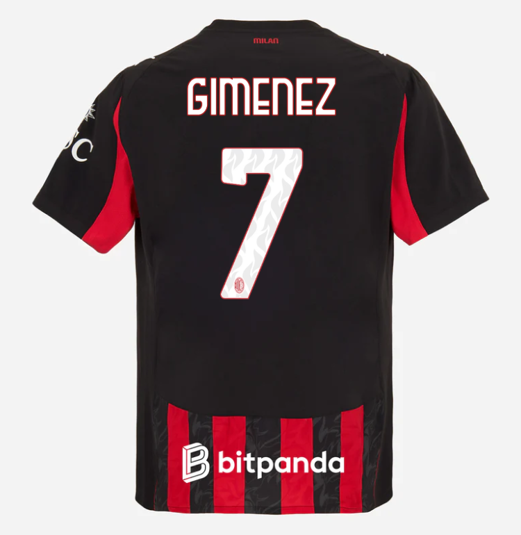 milan home authentic 202526 jersey – 7 santiago gimenez Collection | AC Milan Kits Collection | AC Milan Kits