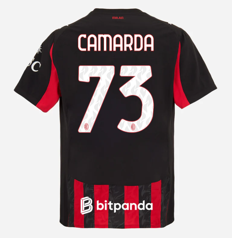 milan home authentic 202526 jersey – 73 francesco camarda Collection | AC Milan Kits Collection | AC Milan Kits