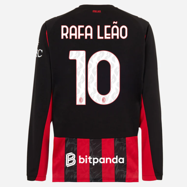 milan long sleeve home 202526 jersey – 10 rafael leão Collection | AC Milan Kits Collection | AC Milan Kits