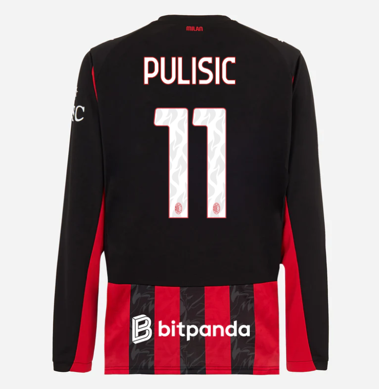 milan long sleeve home 202526 jersey – 11 christian pulisic Collection | AC Milan Kits Collection | AC Milan Kits